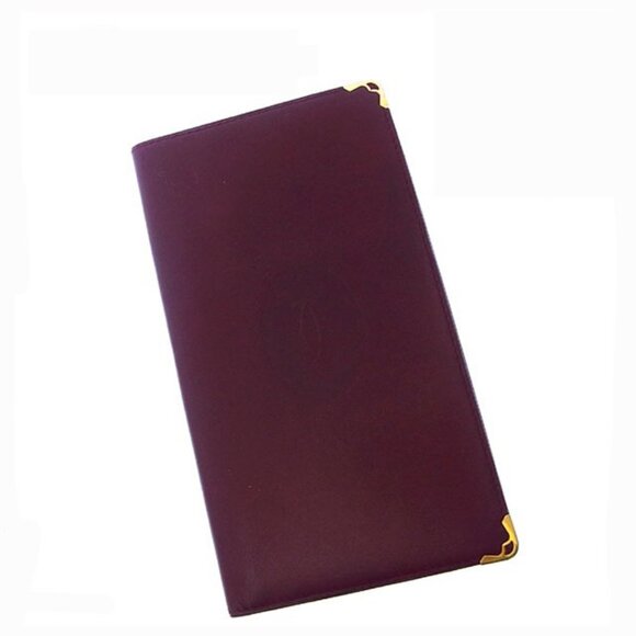 Cartier Wallet Purse Long Wallet Mastline Red Gold Woman Authentic Used